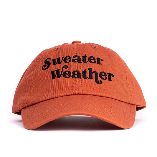 Sweater Weather (Black) - Baseball Hat (Sienna)
