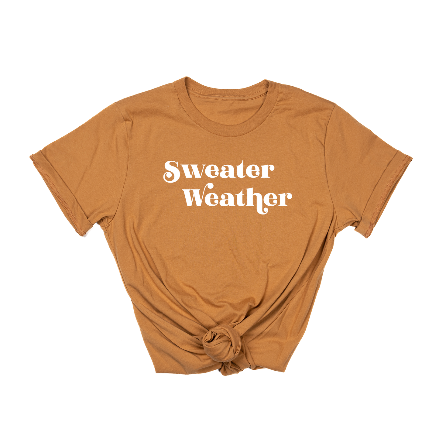 Sweater Weather (White) - Tee (Camel)