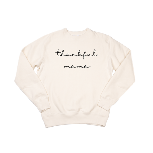 Thankful Mama (Black) - Heavyweight Sweatshirt (Natural)