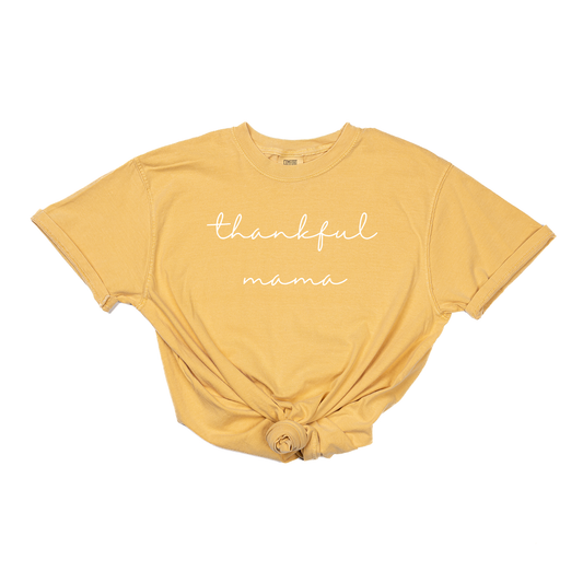 Thankful Mama (White) - Tee (Vintage Mustard, Short Sleeve)