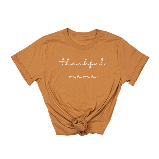 Thankful Mama (White) - Tee (Camel)