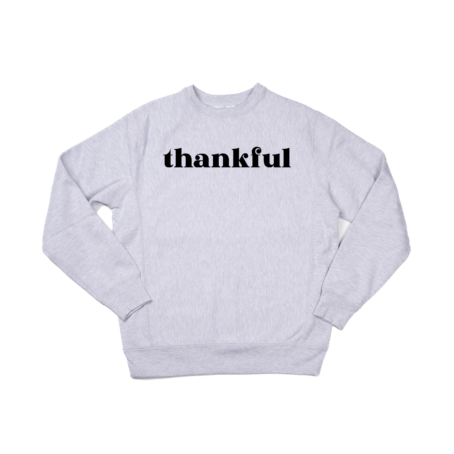 Thankful (Black) - Heavyweight Sweatshirt (Heather Gray)