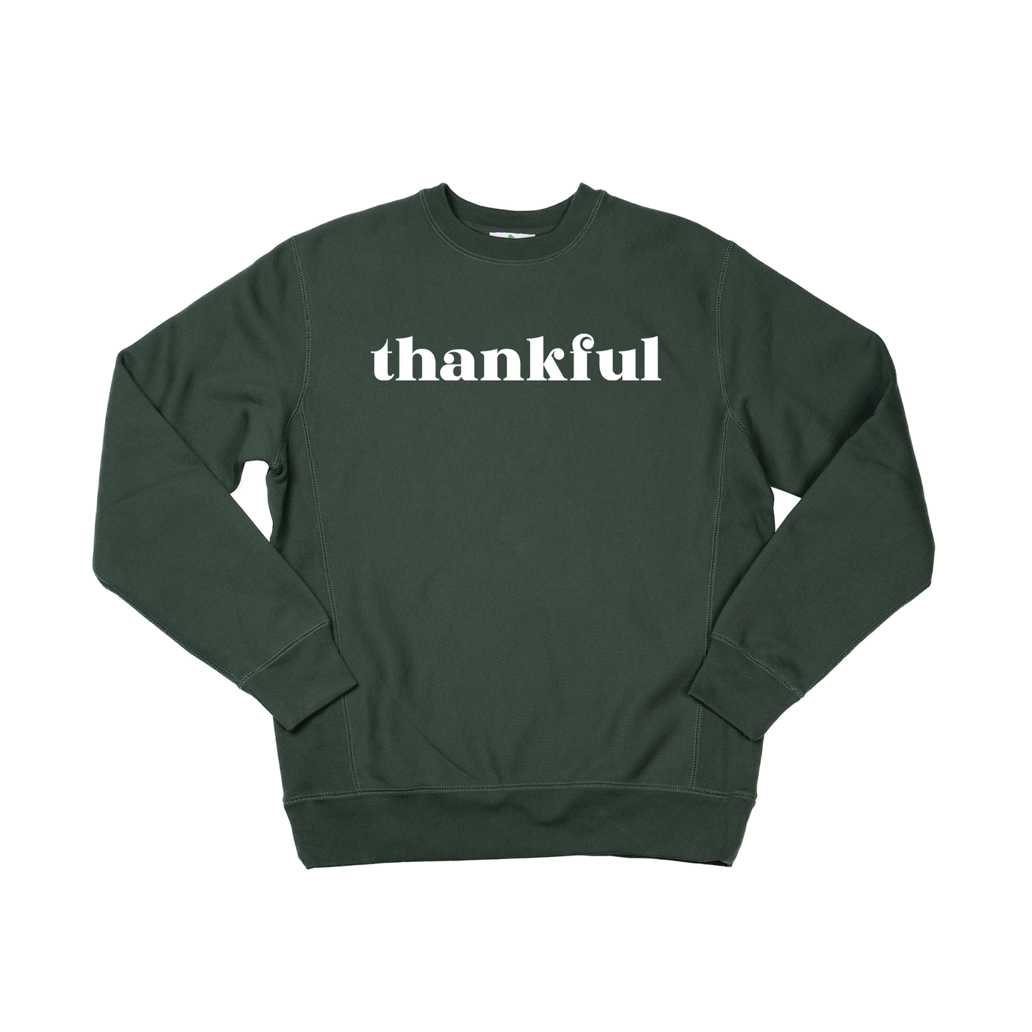 Thankful (White) - Heavyweight Sweatshirt (Pine)