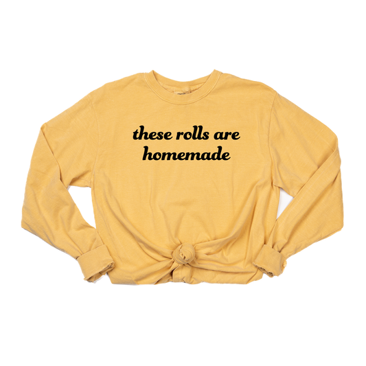 These Rolls are Homemade (Black) - Tee (Vintage Mustard, Long Sleeve)