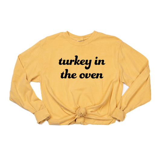 Turkey in the Oven (Black) - Tee (Vintage Mustard, Long Sleeve)