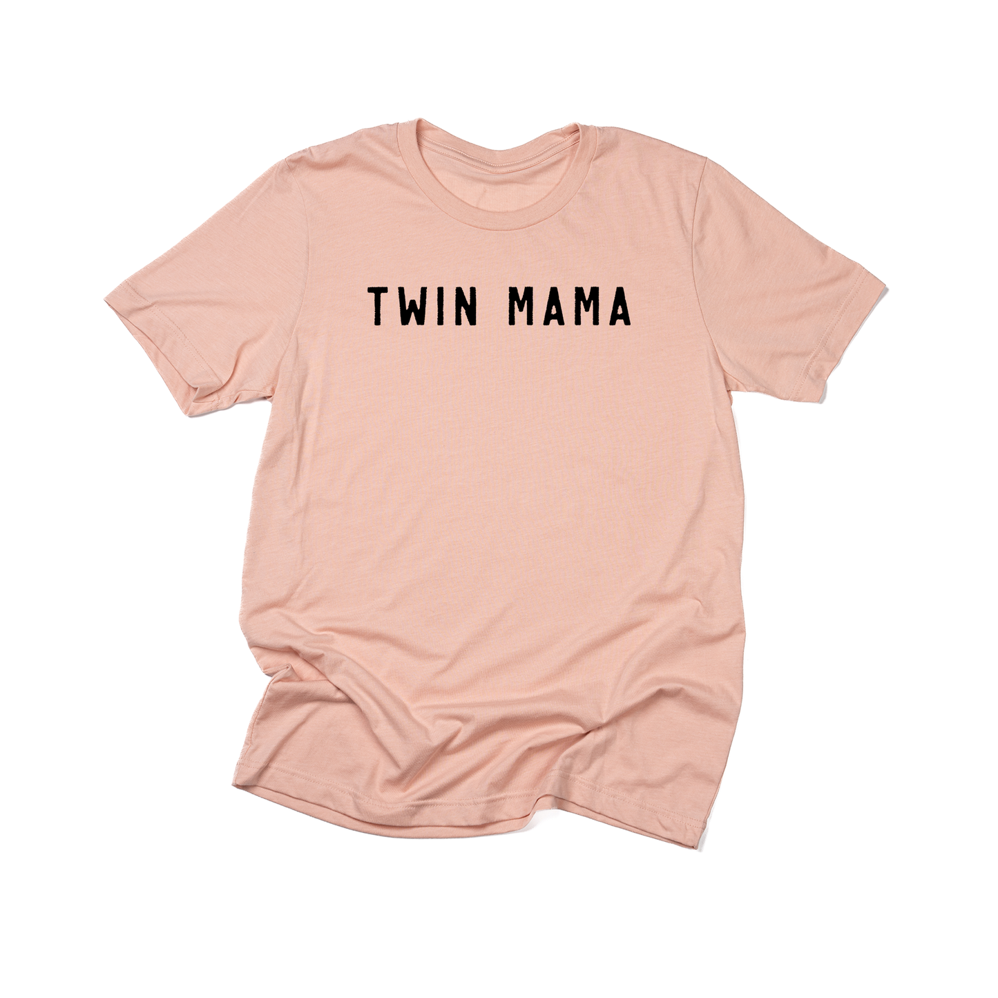 Twin Mama (Black) - Tee (Peach)