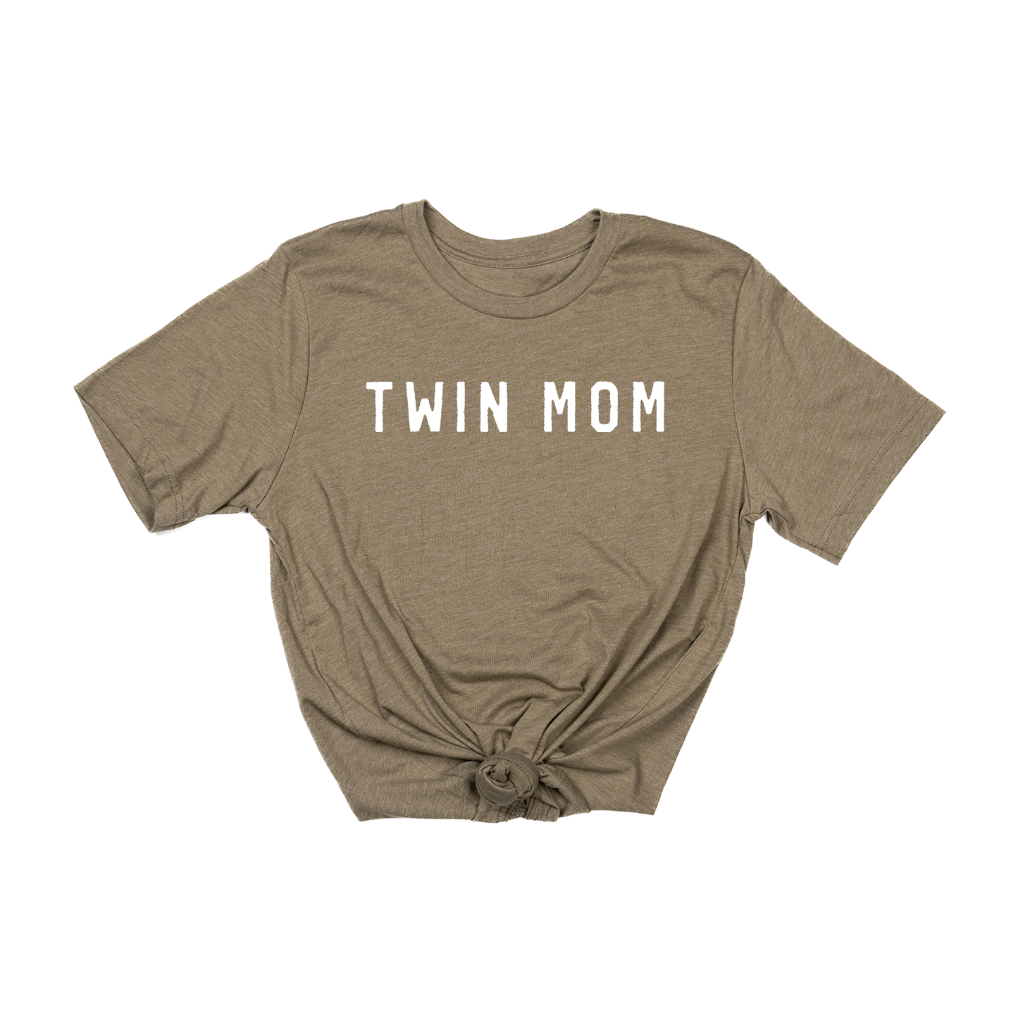 Twin Mom (White) - Tee (Olive)