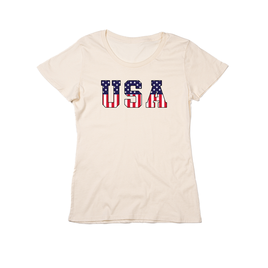 USA - Women's Fitted Tee (Natural)