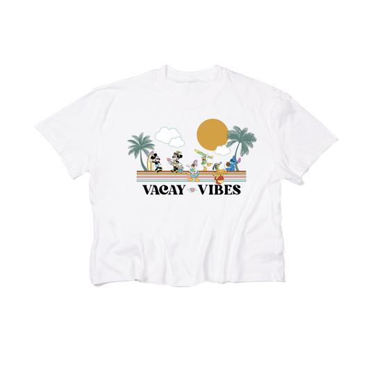 Vacay Vibes Magic Mouse - Cropped Tee (White)