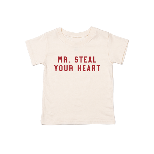 Mr. Steal Your Heart (Red) - Kids Tee (Natural)