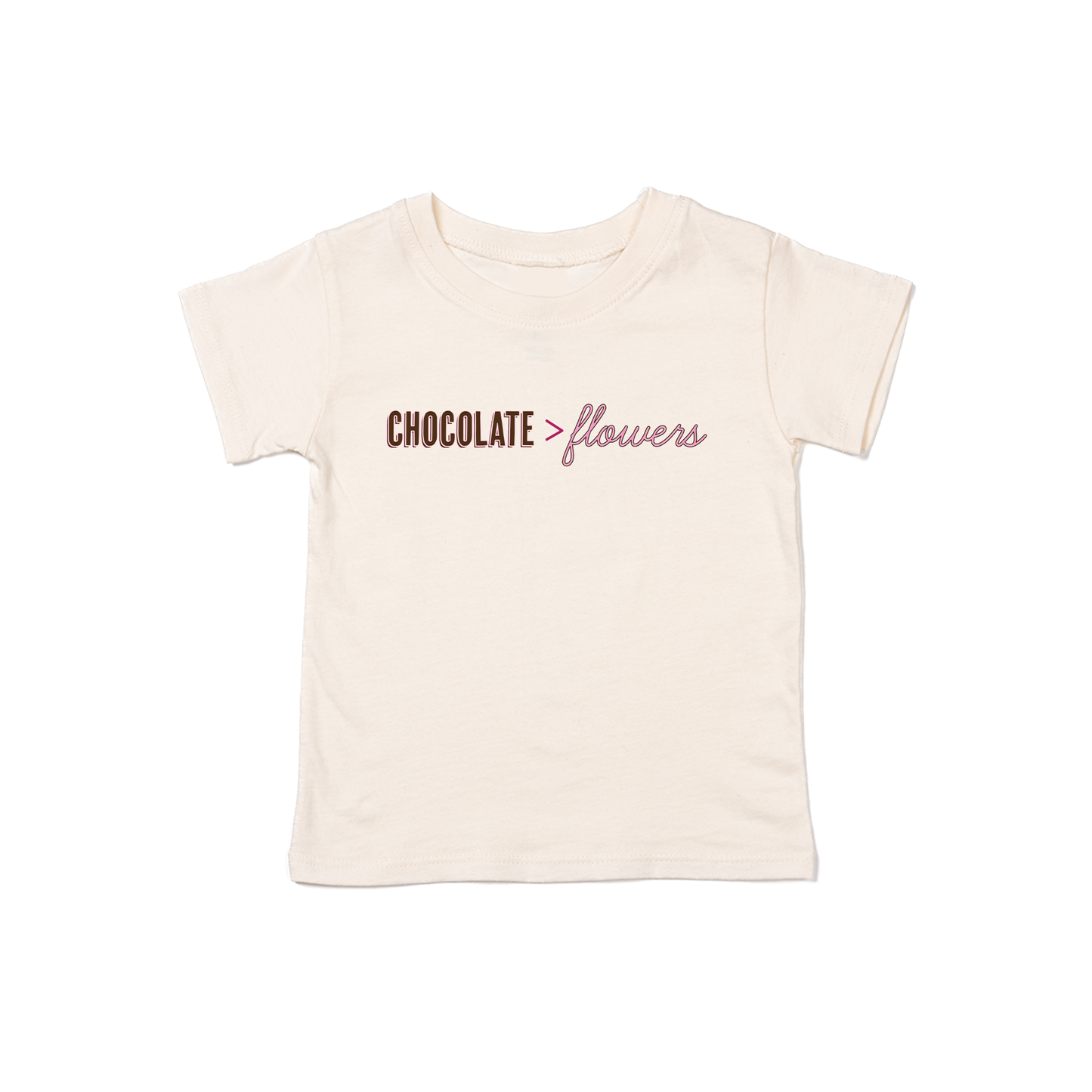 Chocolate > Flowers - Kids Tee (Natural)