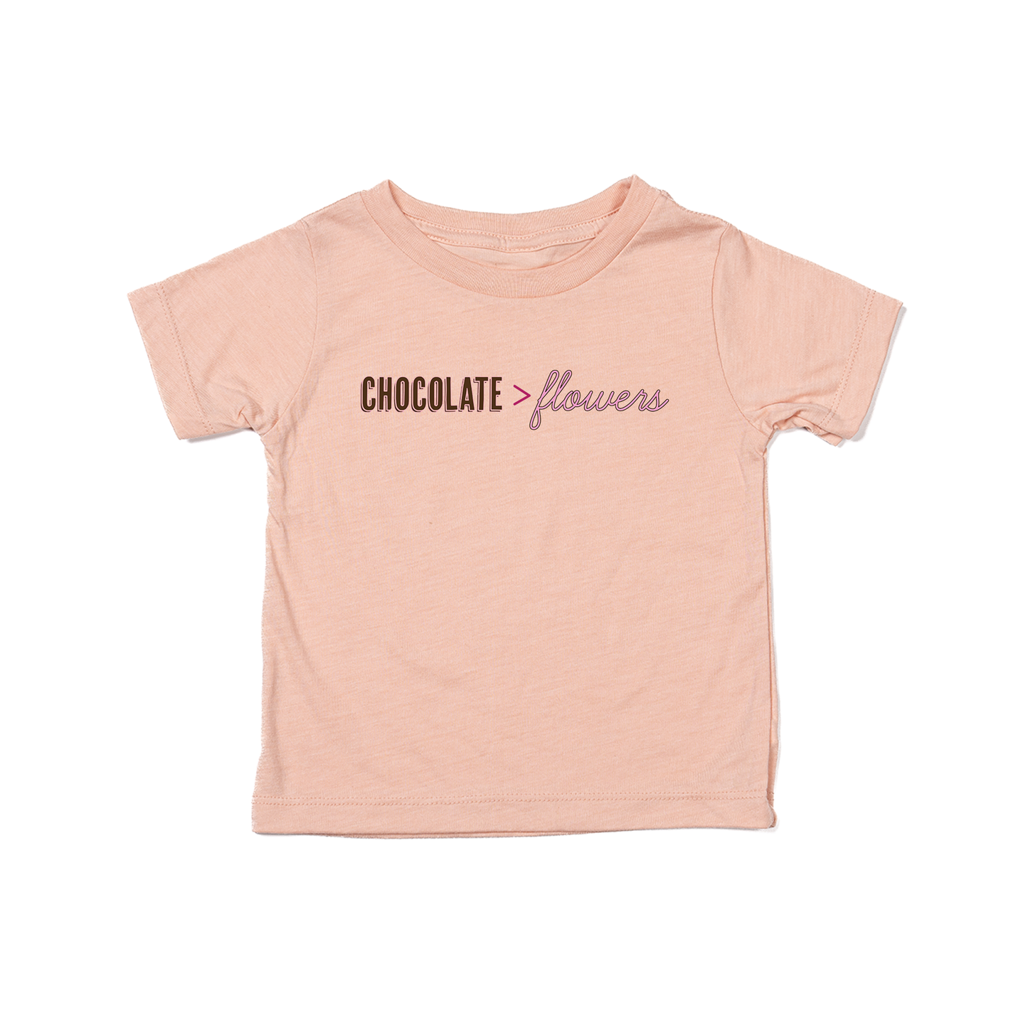 Chocolate > Flowers - Kids Tee (Peach)