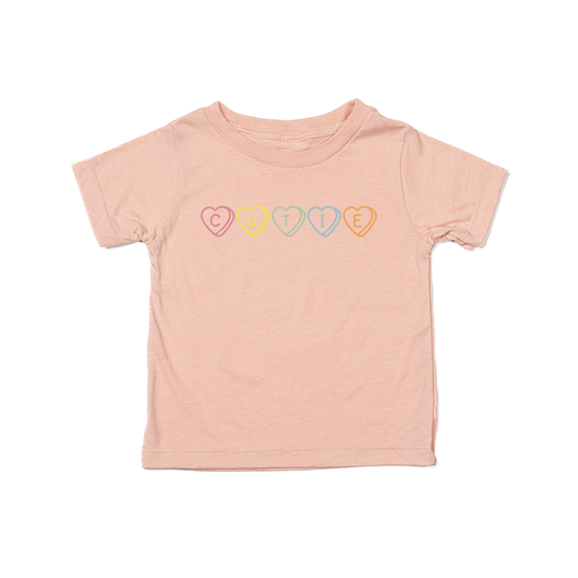 Cutie (Conversation Hearts) - Kids Tee (Peach)