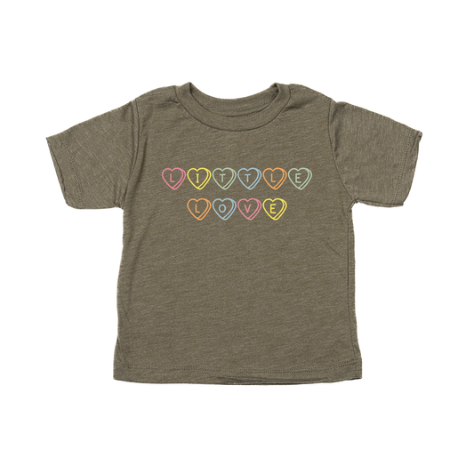 Little Love (Conversation Hearts) - Kids Tee (Olive)