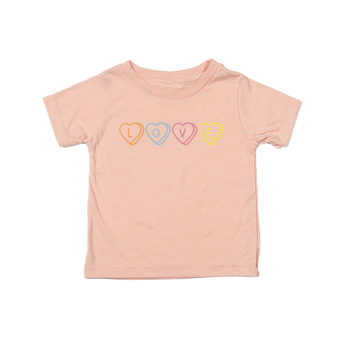 Love (Conversation Hearts) - Kids Tee (Peach)