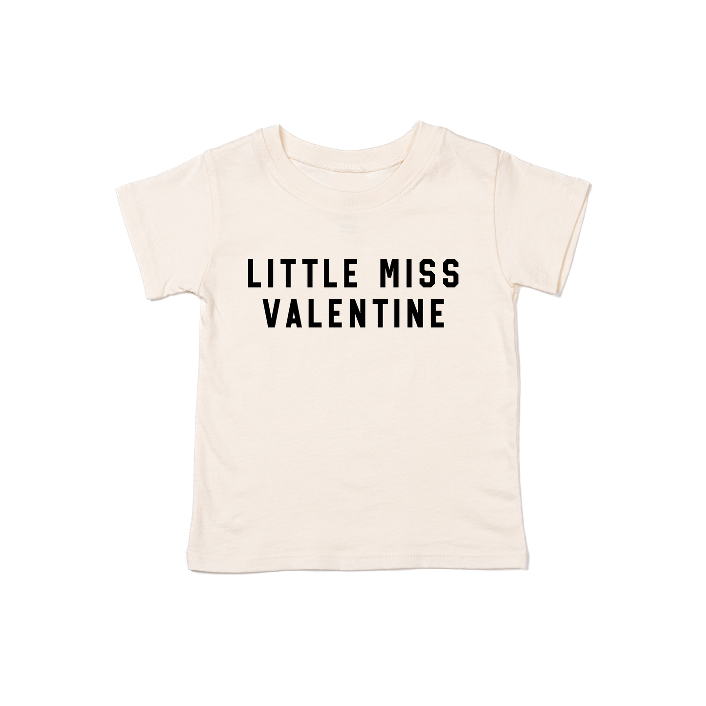 Little Miss Valentine (Black) - Kids Tee (Natural)