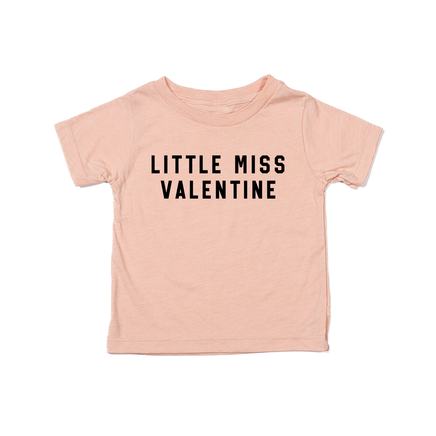 Little Miss Valentine (Black) - Kids Tee (Peach)