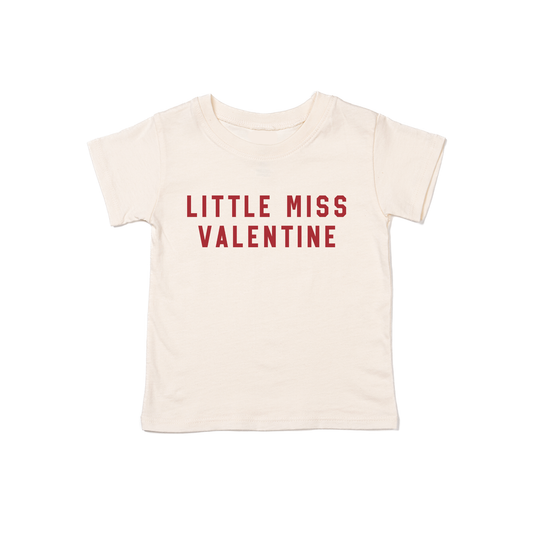 Little Miss Valentine (Red) - Kids Tee (Natural)