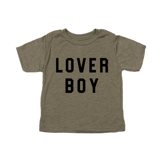 Lover Boy (Black) - Kids Tee (Olive)