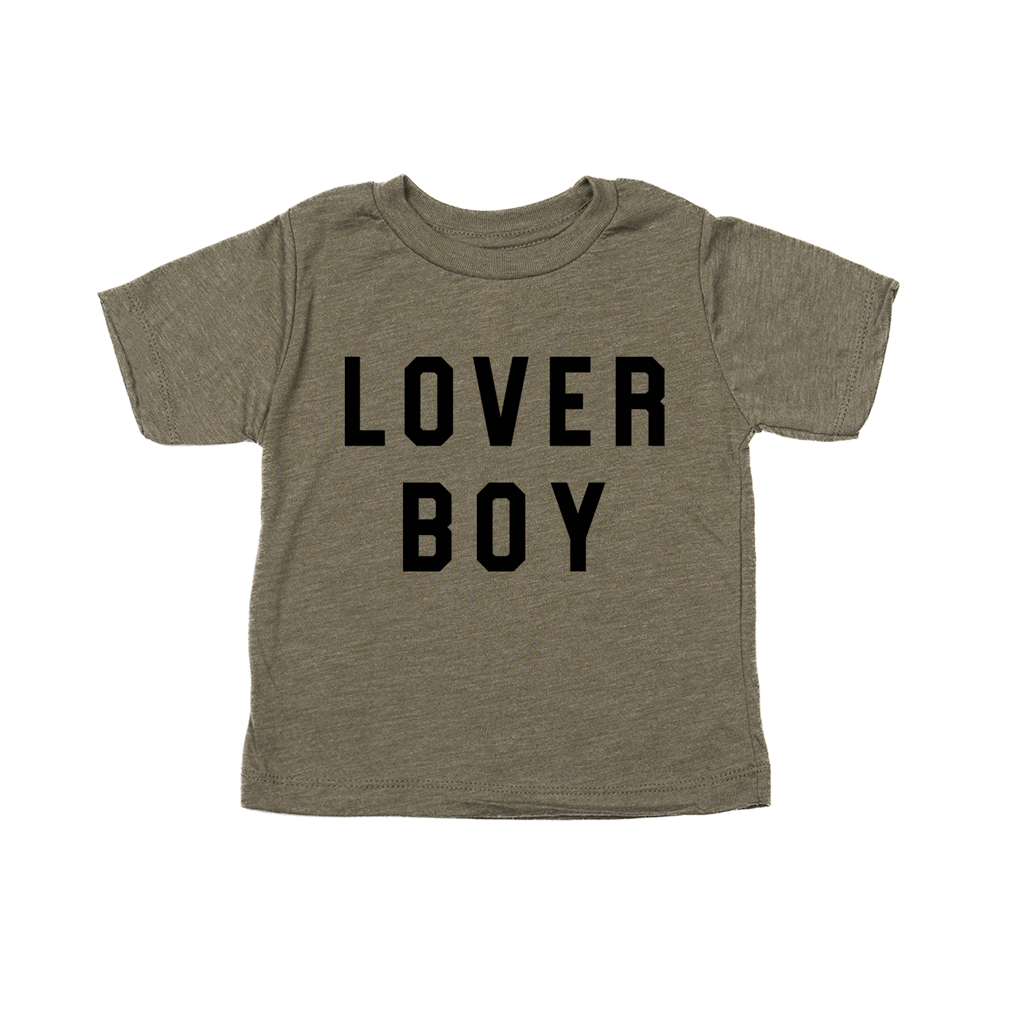 Lover Boy (Black) - Kids Tee (Olive)