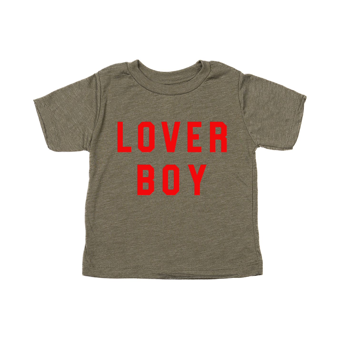 Lover Boy (Red) - Kids Tee (Olive)