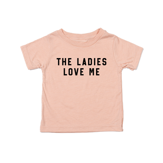 The Ladies Love Me (Black) - Kids Tee (Peach)