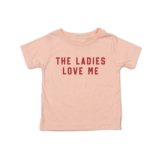 The Ladies Love Me (Red) - Kids Tee (Peach)