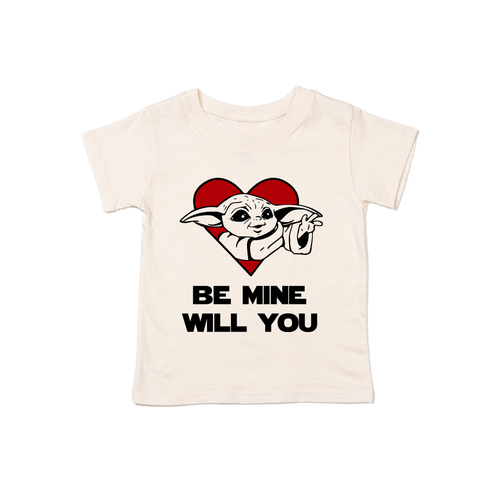 Be Mine Will You (Baby Yoda Inspired) - Kids Tee (Natural)