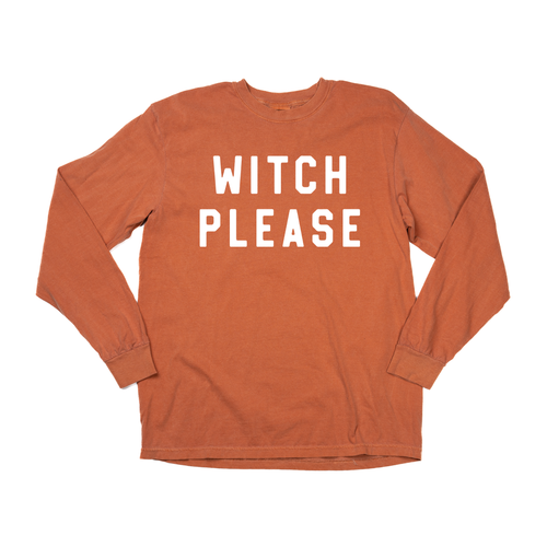 Witch Please (White) - Tee (Vintage Rust, Long Sleeve)