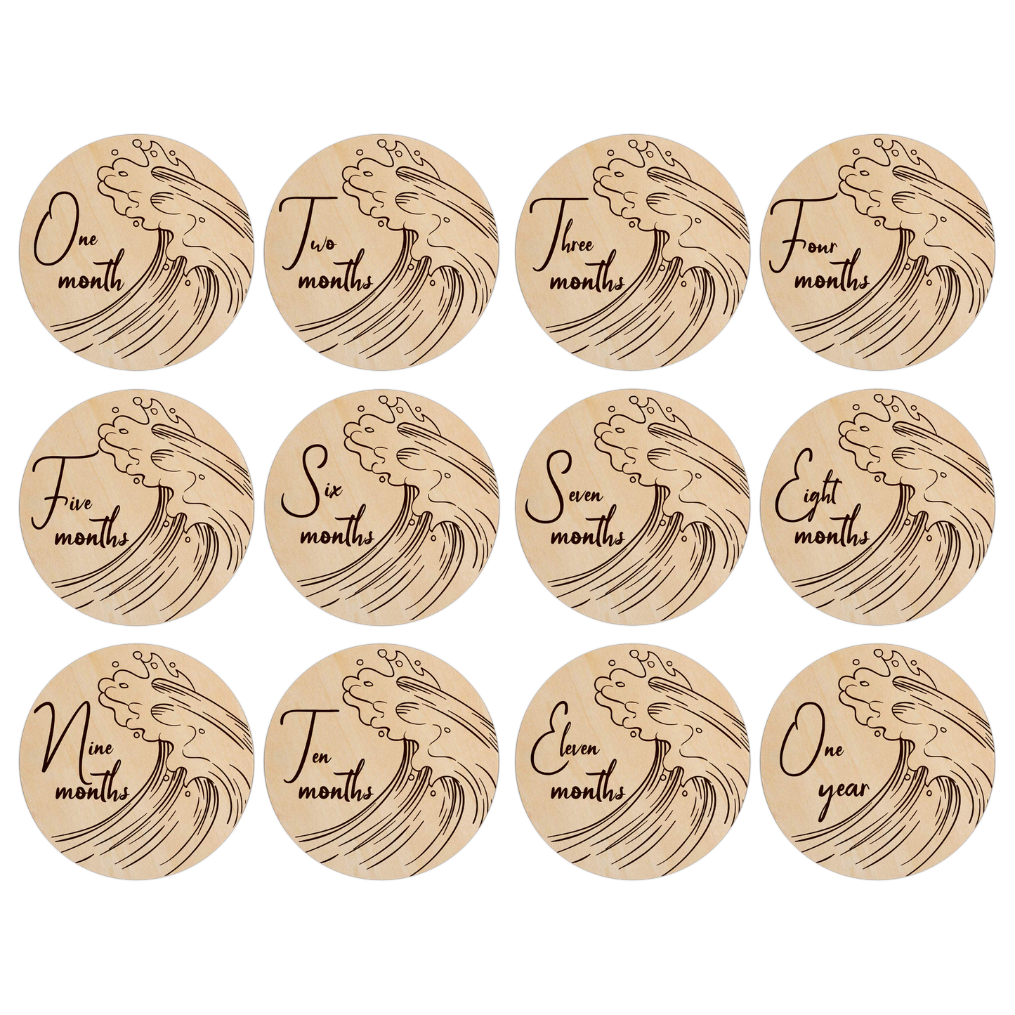 Wave - Wooden Milestone Set