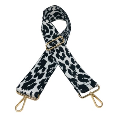 Black and White Leopard Bag Strap