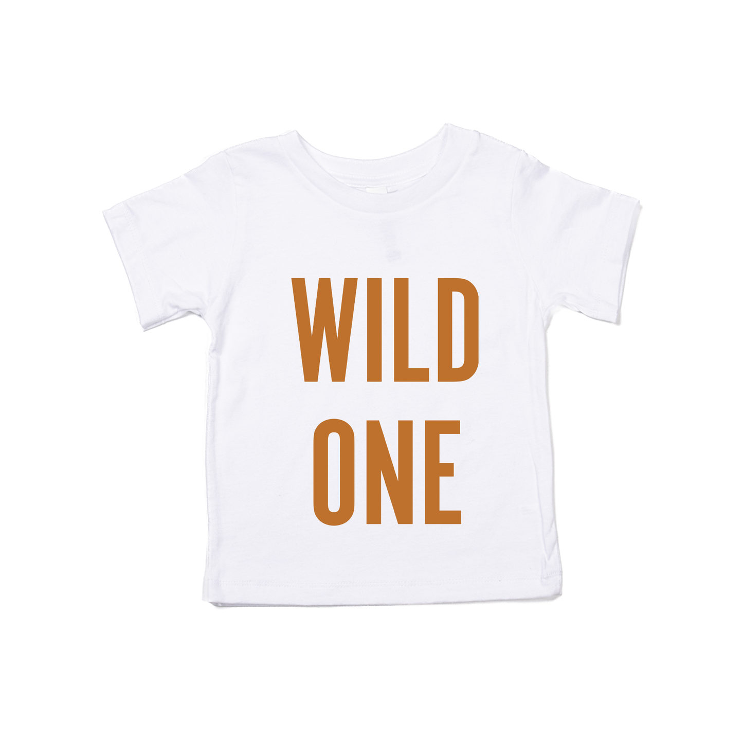 WILD ONE (Camel) - Kids Tee (White)