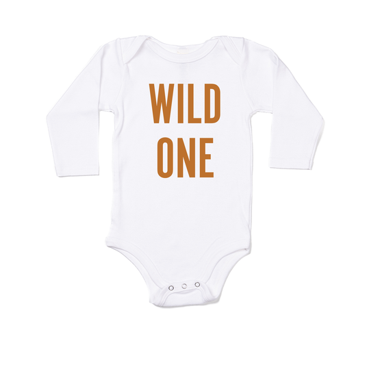 WILD ONE (Camel) - Bodysuit (White, Long Sleeve)