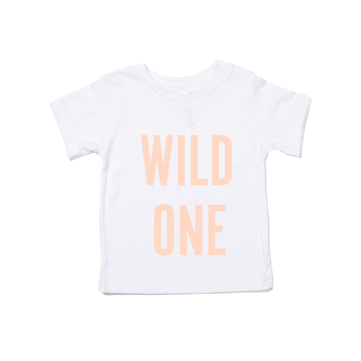 WILD ONE (Peach) - Kids Tee (White)