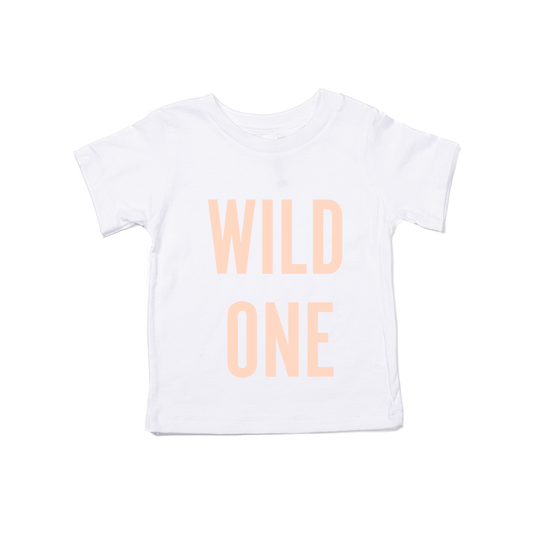 WILD ONE (Peach) - Kids Tee (White)