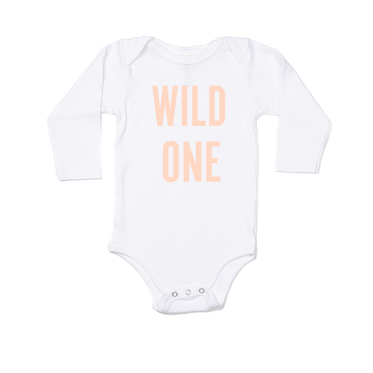 WILD ONE (Peach) - Bodysuit (White, Long Sleeve)