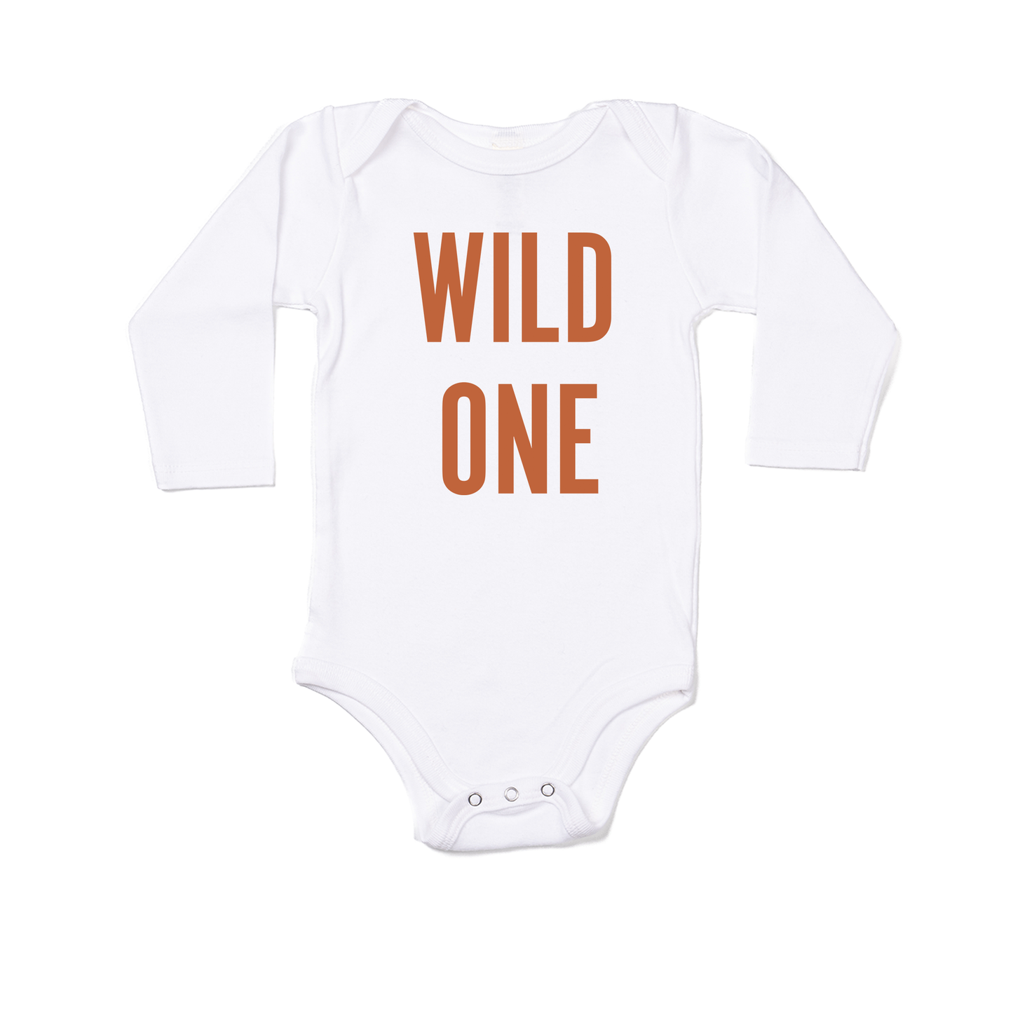 WILD ONE (Rust) - Bodysuit (White, Long Sleeve)