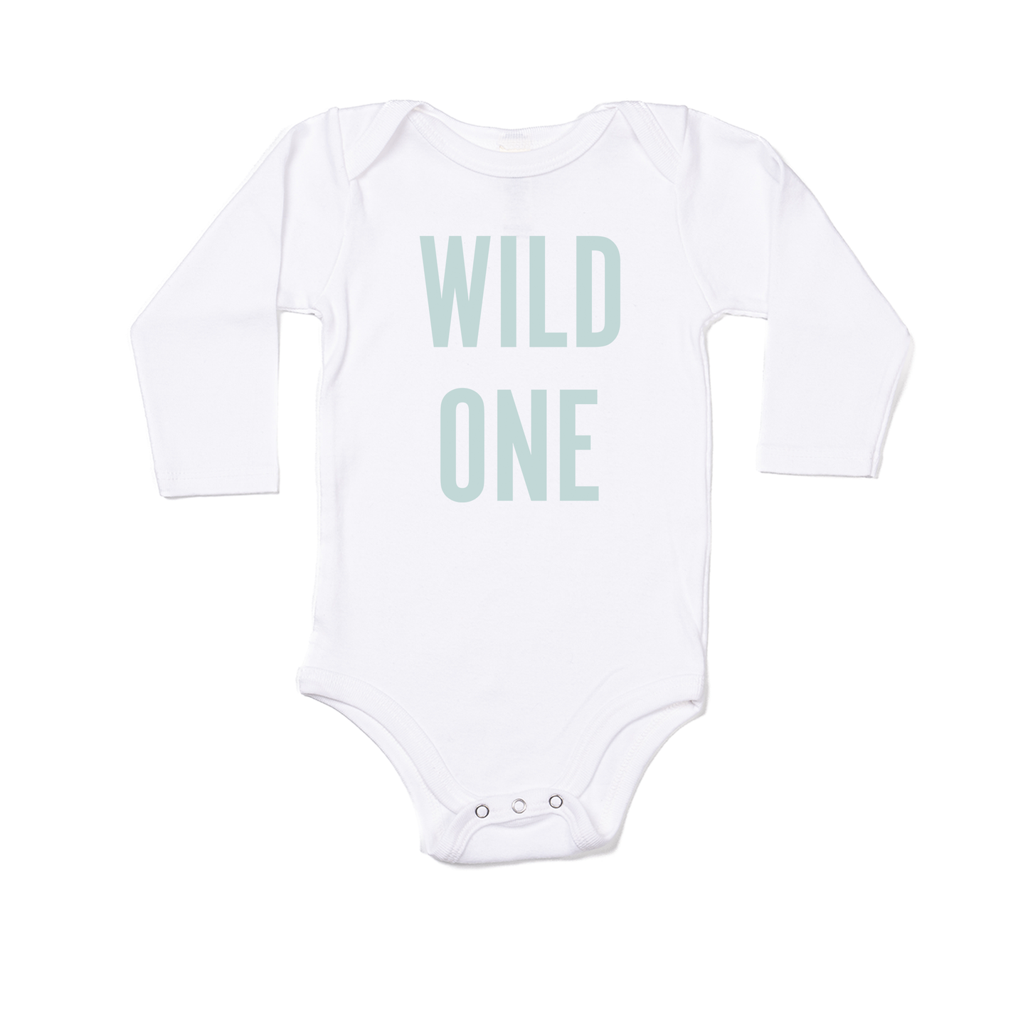 WILD ONE (Sky) - Bodysuit (White, Long Sleeve)