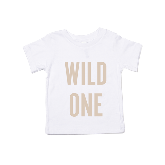 WILD ONE (Stone) - Kids Tee (White)