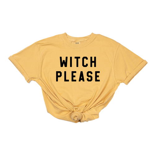Witch Please (Black) - Tee (Vintage Mustard, Short Sleeve)