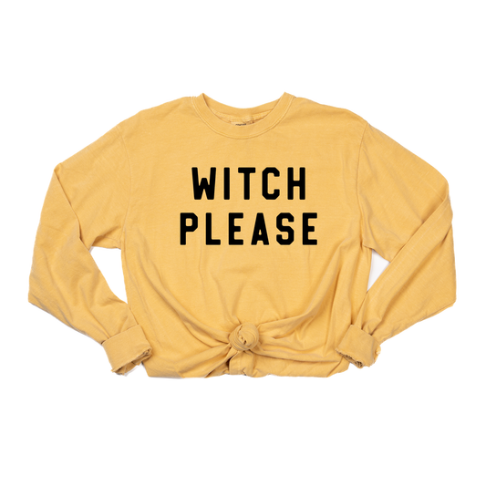 Witch Please (Black) - Tee (Vintage Mustard, Long Sleeve)