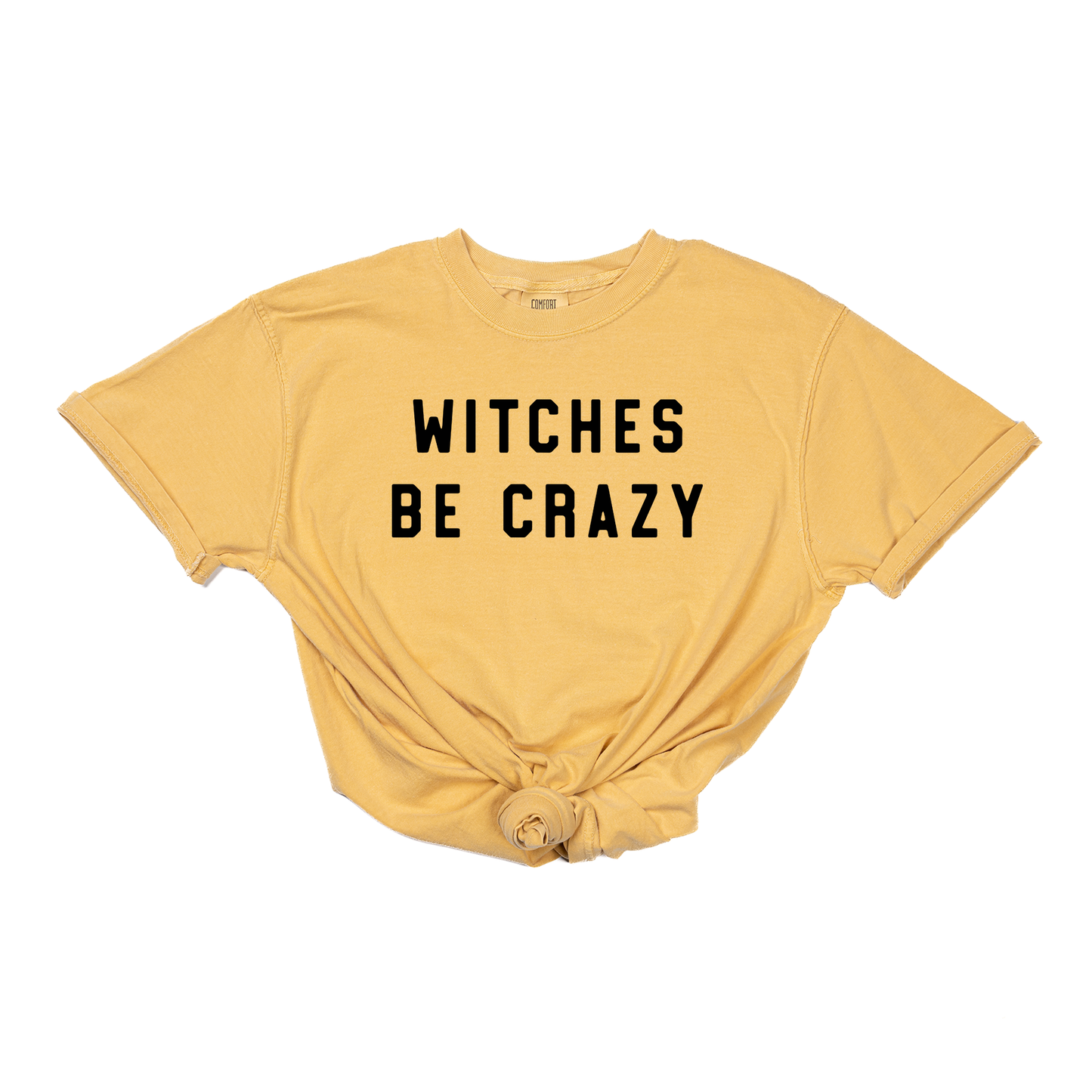 Witches Be Crazy (Black) - Tee (Vintage Mustard, Short Sleeve)