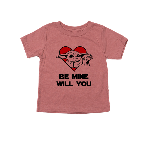 Be Mine Will You (Baby Yoda Inspired) - Kids Tee (Mauve)