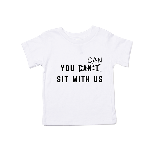 You can sit with us (Black) - Kids Tee (White)