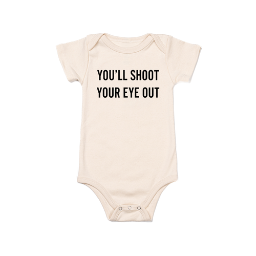 You'll Shoot Your Eye Out (Black) - Bodysuit (Natural, Short Sleeve)
