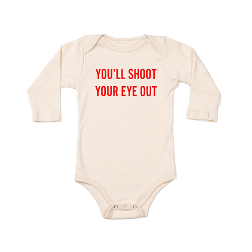 You'll Shoot Your Eye Out (Red) - Bodysuit (Natural, Long Sleeve)