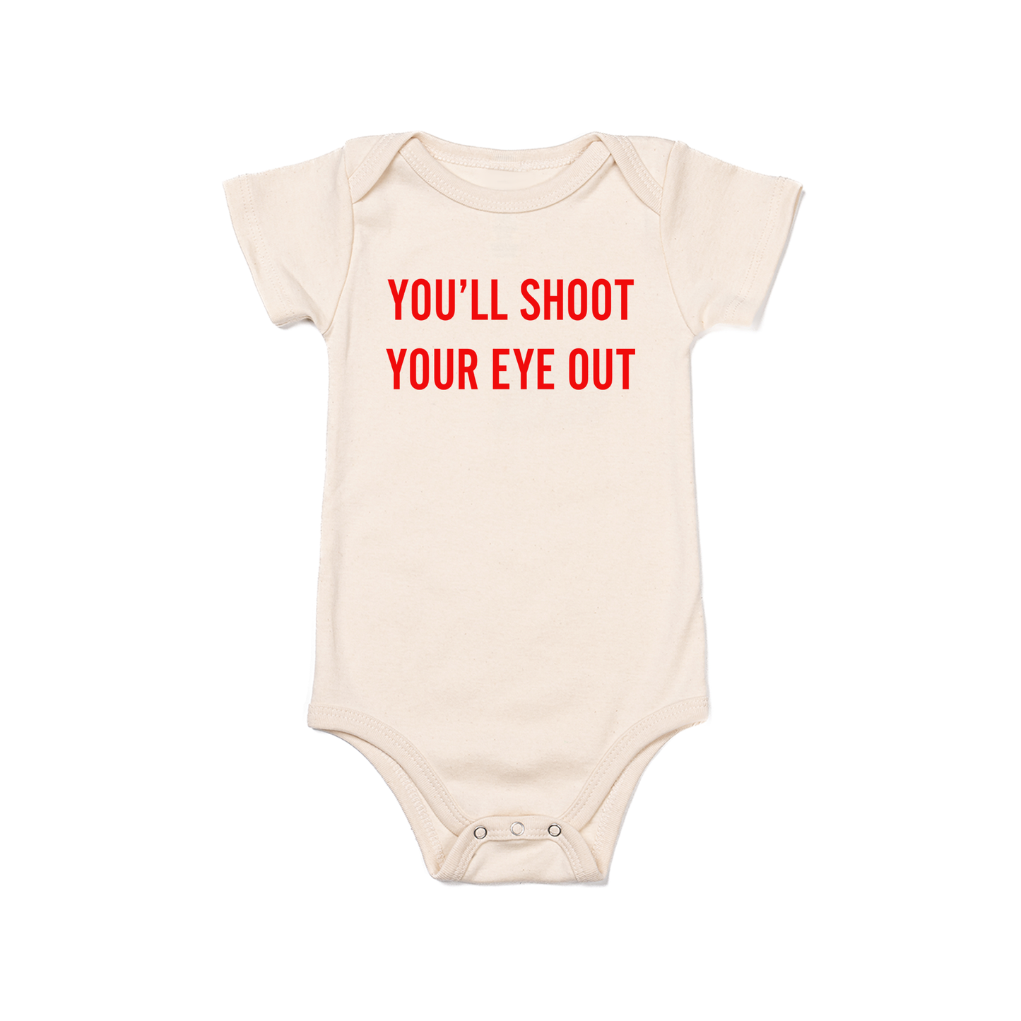 You'll Shoot Your Eye Out (Red) - Bodysuit (Natural, Short Sleeve)