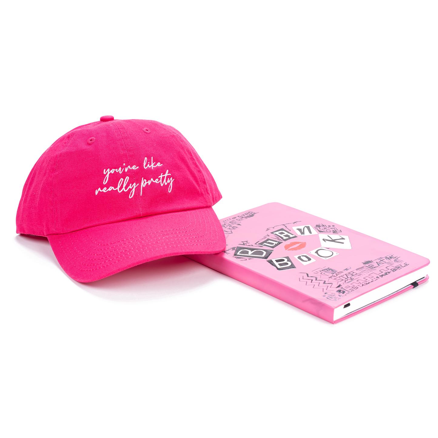 You're like really pretty (White) - Baseball Hat (Hot Pink)