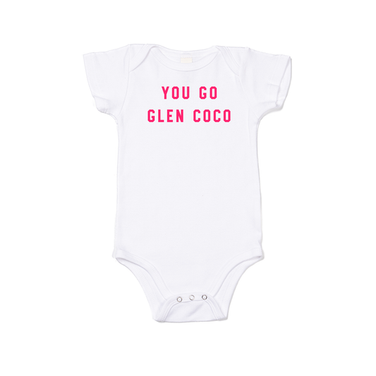 You Go Glen Coco (Hot Pink) - Bodysuit (White, Short Sleeve)