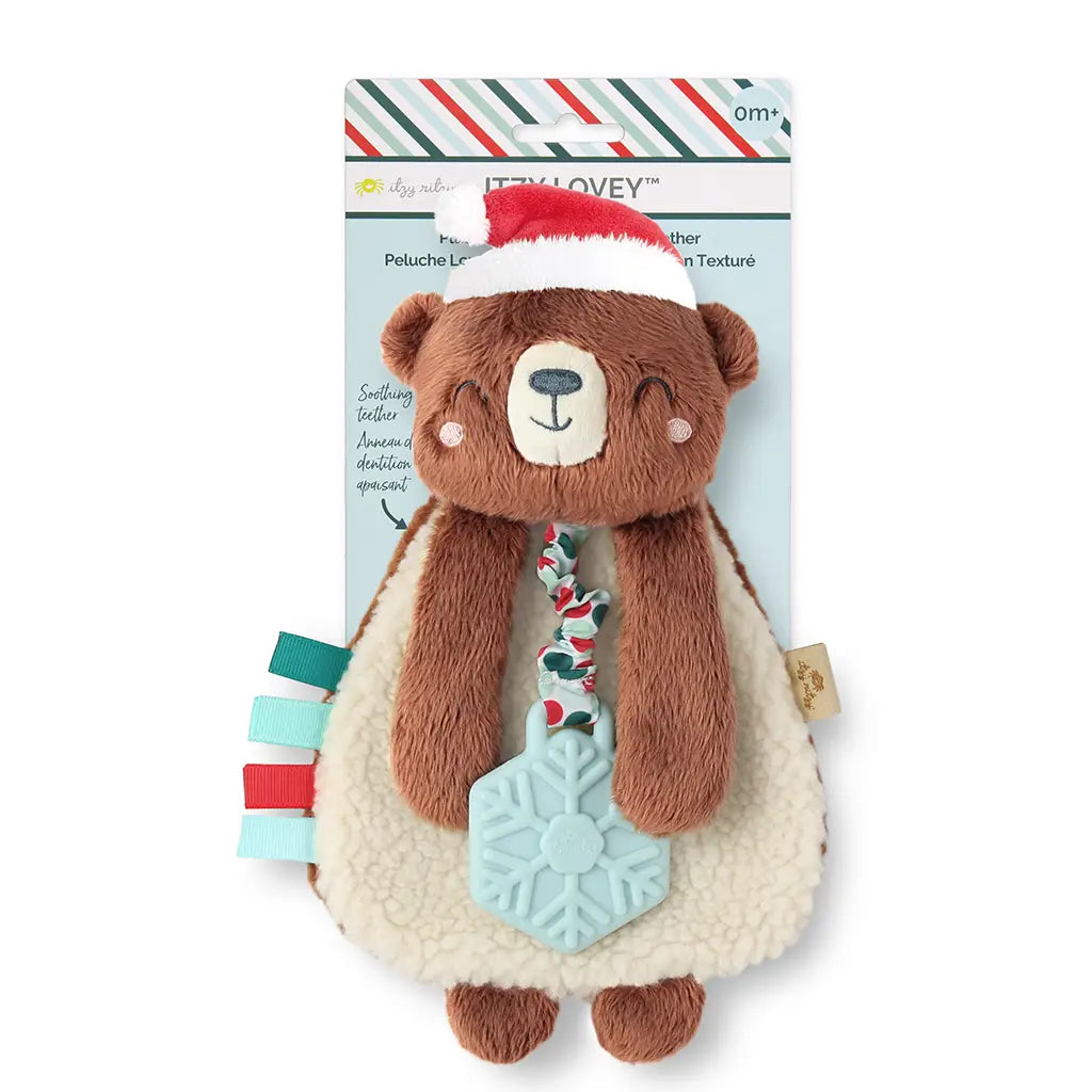 Holiday Bear Lovey Plush + Teether Toy